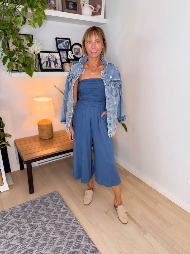 Olivia Jumpsuit- DUSTY BLUE-FINAL SALE