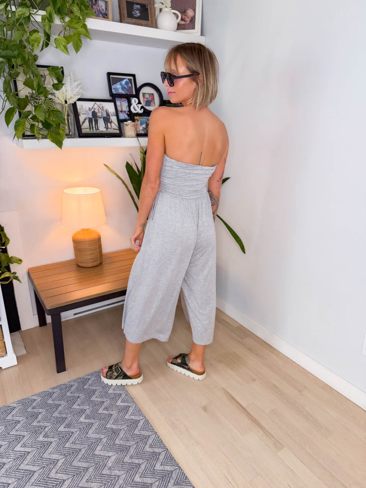 Olivia Jumpsuit- HEATHER GREY-FINAL SALE