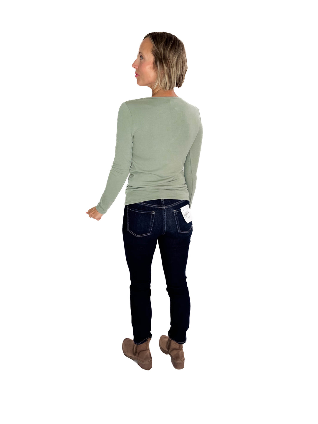 Avery Ultra Soft Basic Long Sleeve- SAGE