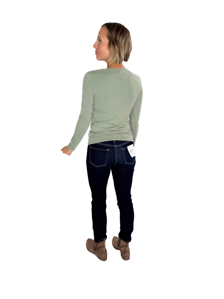 Avery Ultra Soft Basic Long Sleeve- SAGE