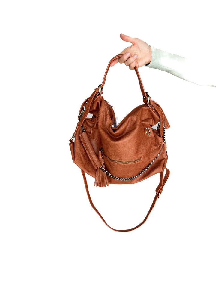 Jamila Rustic Tote Bag- CAMEL BROWN