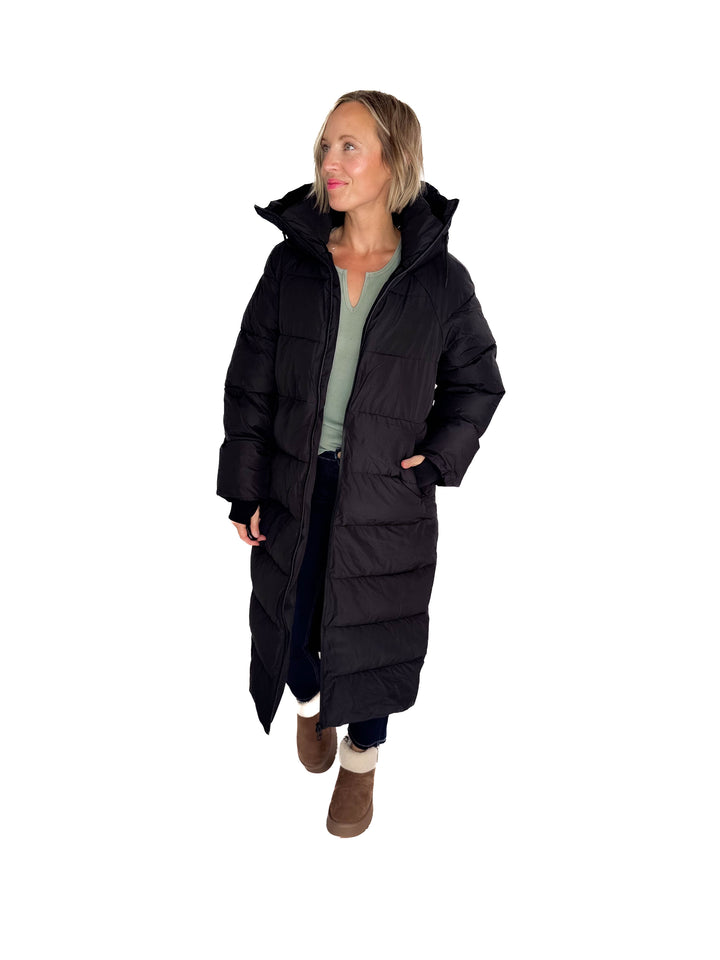 VERO MODA Elanor Water Repllent Long Coat- BLACK