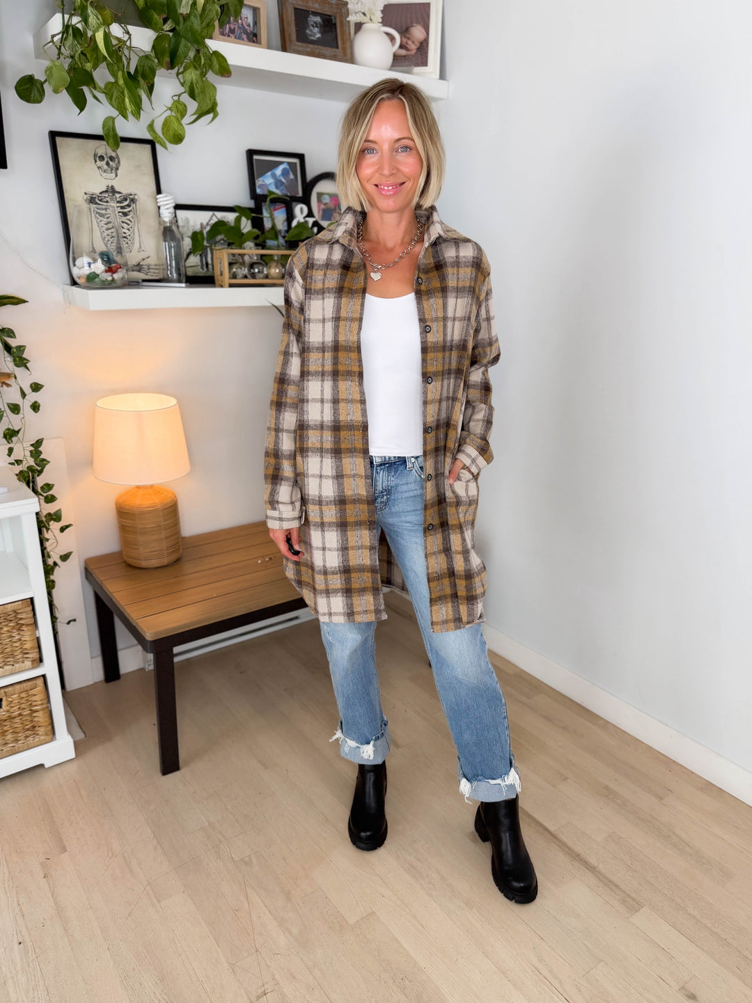 Renfrew Plaid Shacket- MOCHA