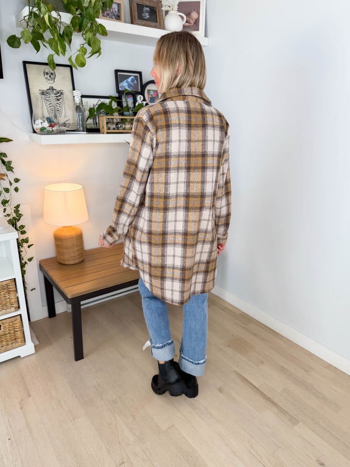 Renfrew Plaid Shacket- MOCHA