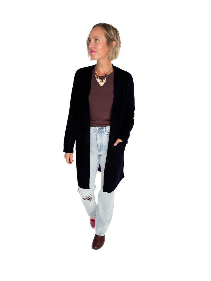 VERO MODA Saba Pocket Coatigan- BLACK