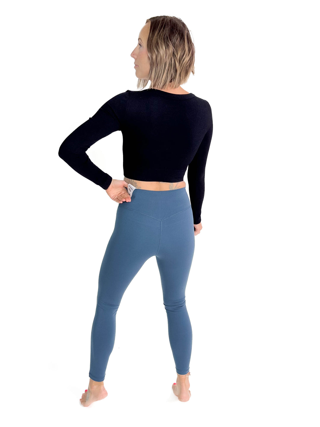Must Have Seamless Long Sleeve Brami Top- BLACK-FINAL SALE