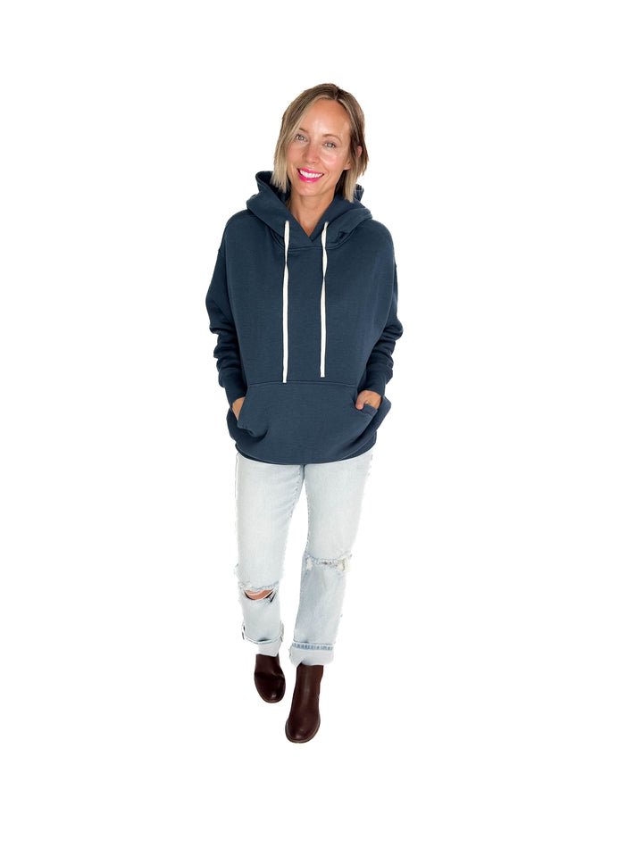 Mono B Cloudwalk Pullover Fleece Hoodie- MIDNIGHT NAVY