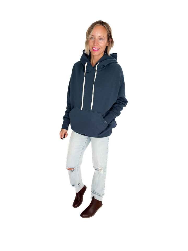 Mono B Cloudwalk Pullover Fleece Hoodie- MIDNIGHT NAVY