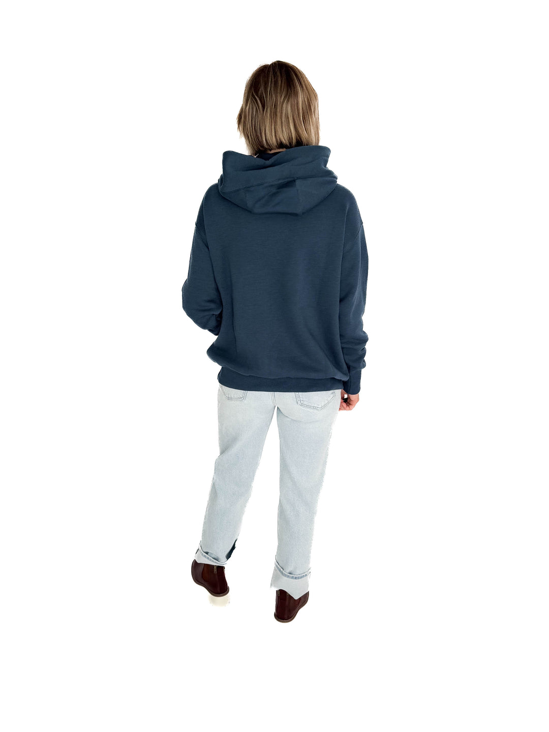 Mono B Cloudwalk Pullover Fleece Hoodie- MIDNIGHT NAVY