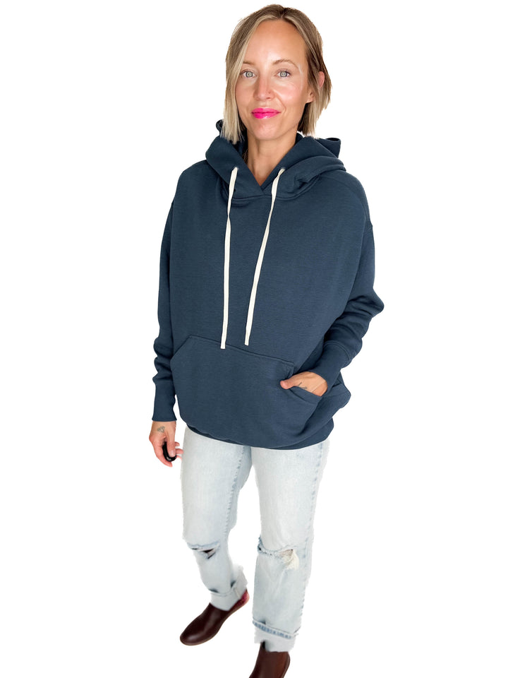 Mono B Cloudwalk Pullover Fleece Hoodie- MIDNIGHT NAVY