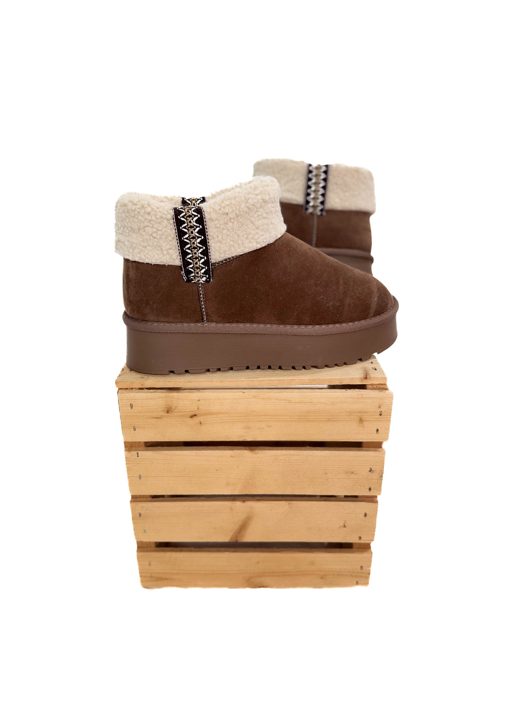 Robbie Platform Faux Fur Boot- MOCHA