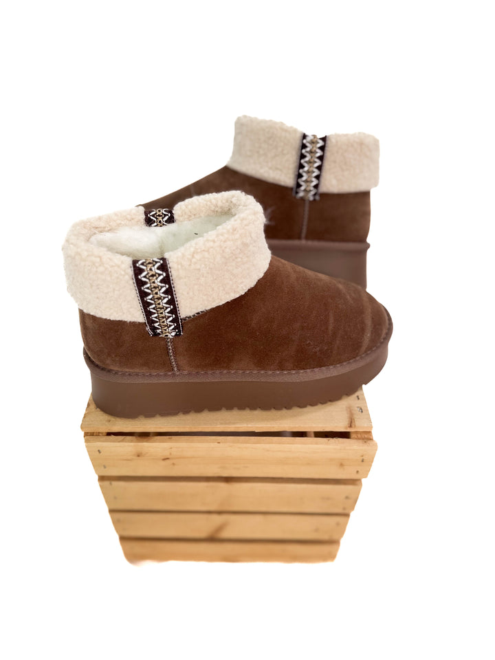 Robbie Platform Faux Fur Boot- MOCHA