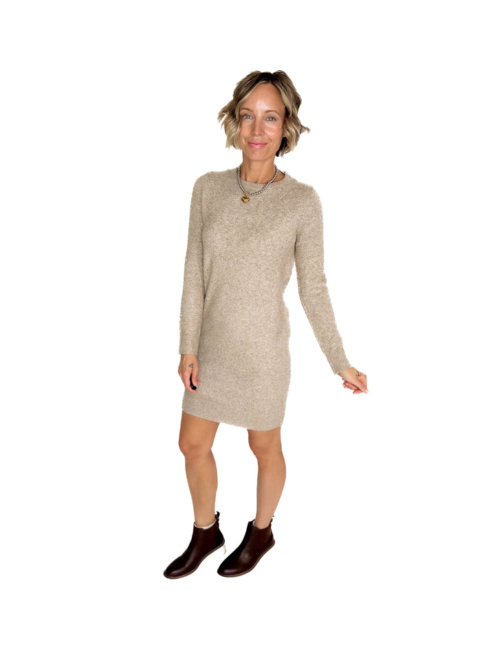 VERO MODA Doffy Sweater Dress Tunic- SEPIA MELANGE