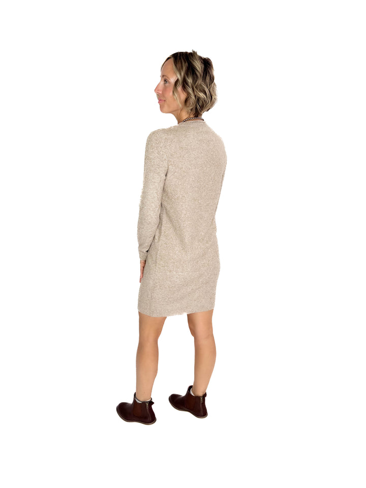 VERO MODA Doffy Sweater Dress Tunic- SEPIA MELANGE