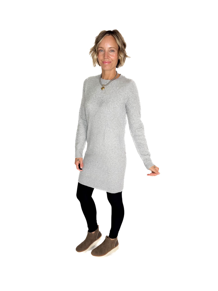 VERO MODA Doffy Sweater Dress Tunic- LT GREY MELANGE