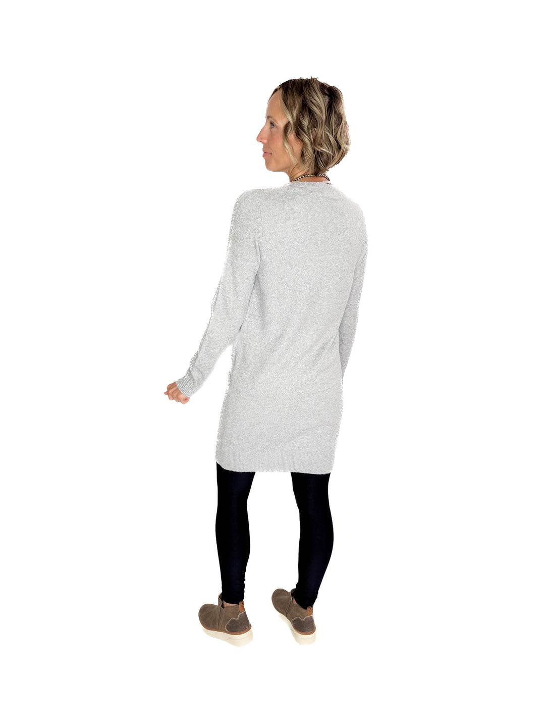 VERO MODA Doffy Sweater Dress Tunic- LT GREY MELANGE