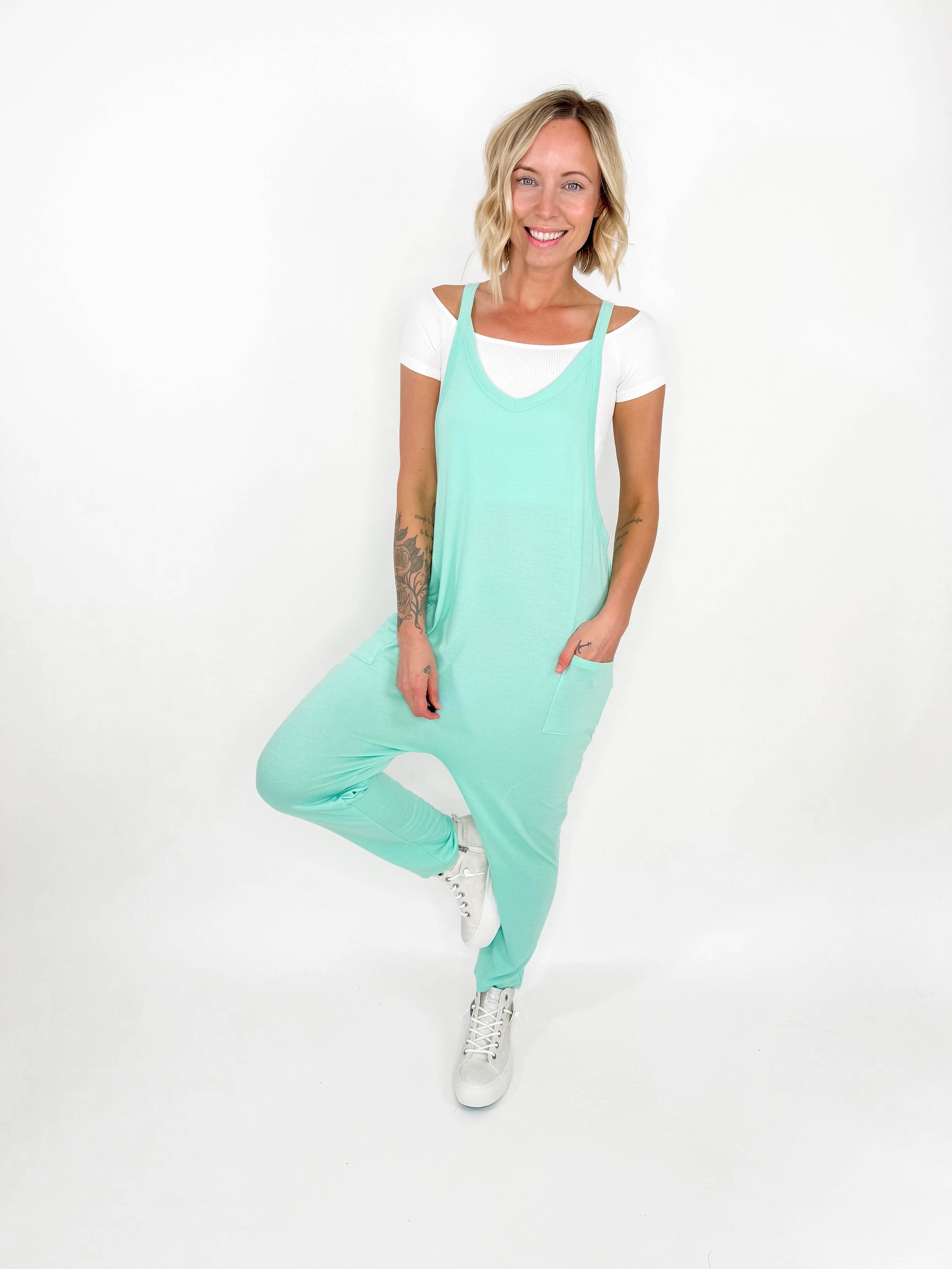Anything But Basic Jumpsuit- MINT