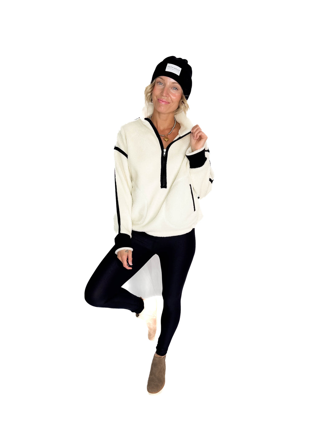 RD STYLE Moa 1/2 Zip Fleece- STONE