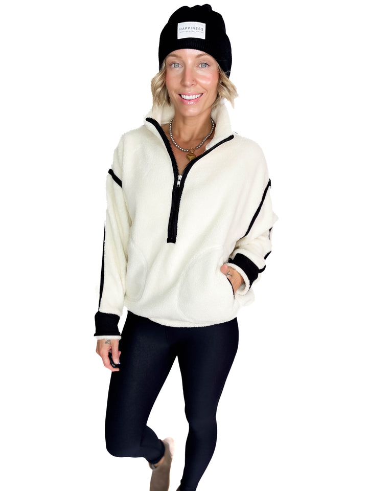 RD STYLE Moa 1/2 Zip Fleece- STONE