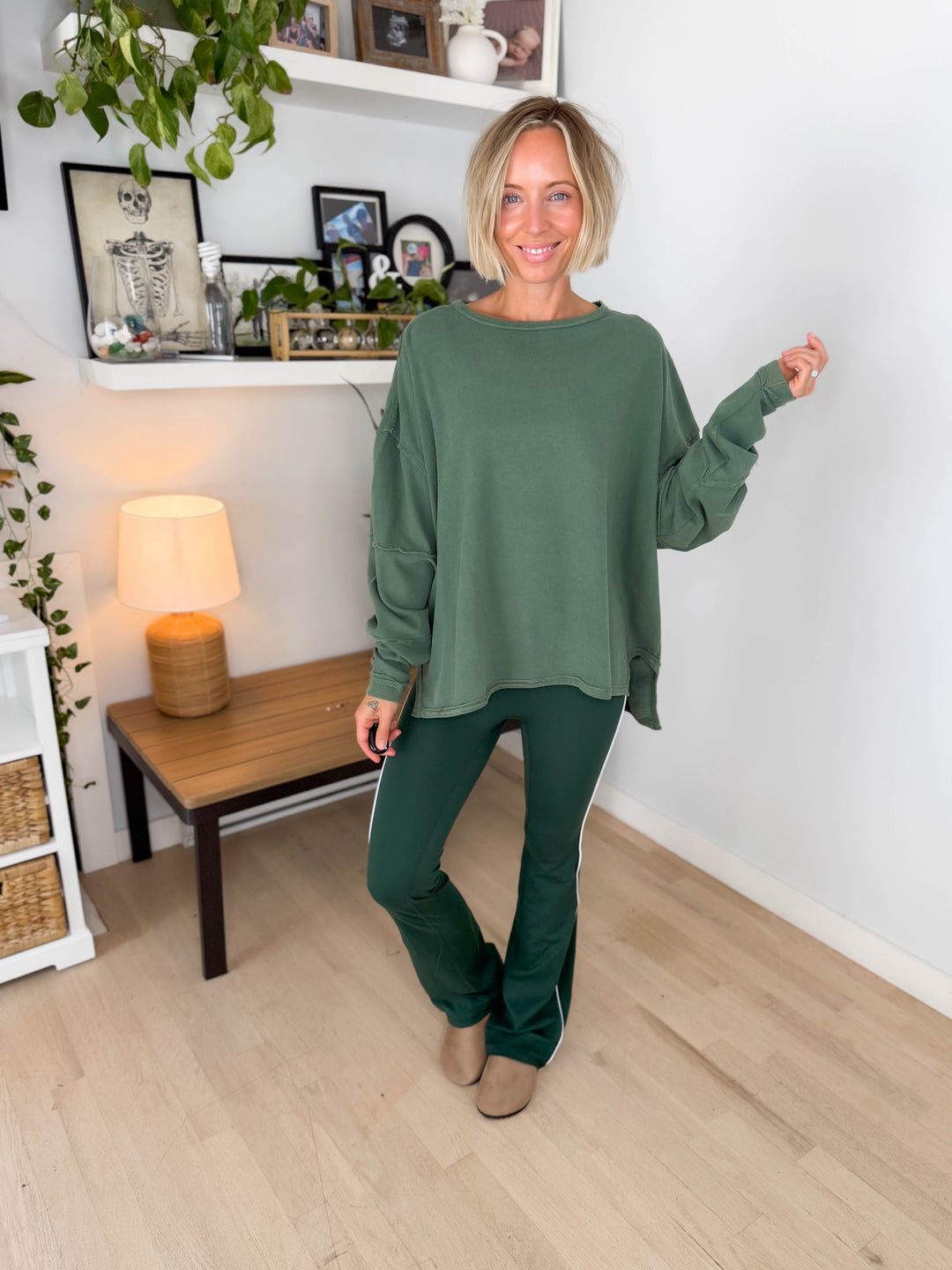 Mono B Jacey Classic Cotton Pullover- SYCAMORE