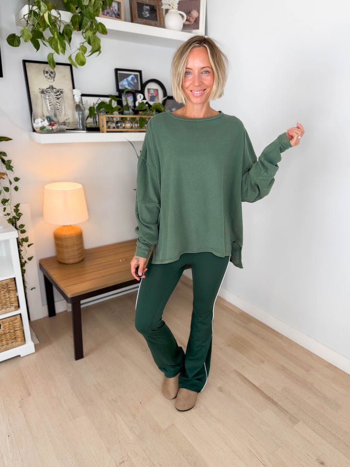 Mono B Jacey Classic Cotton Pullover- SYCAMORE
