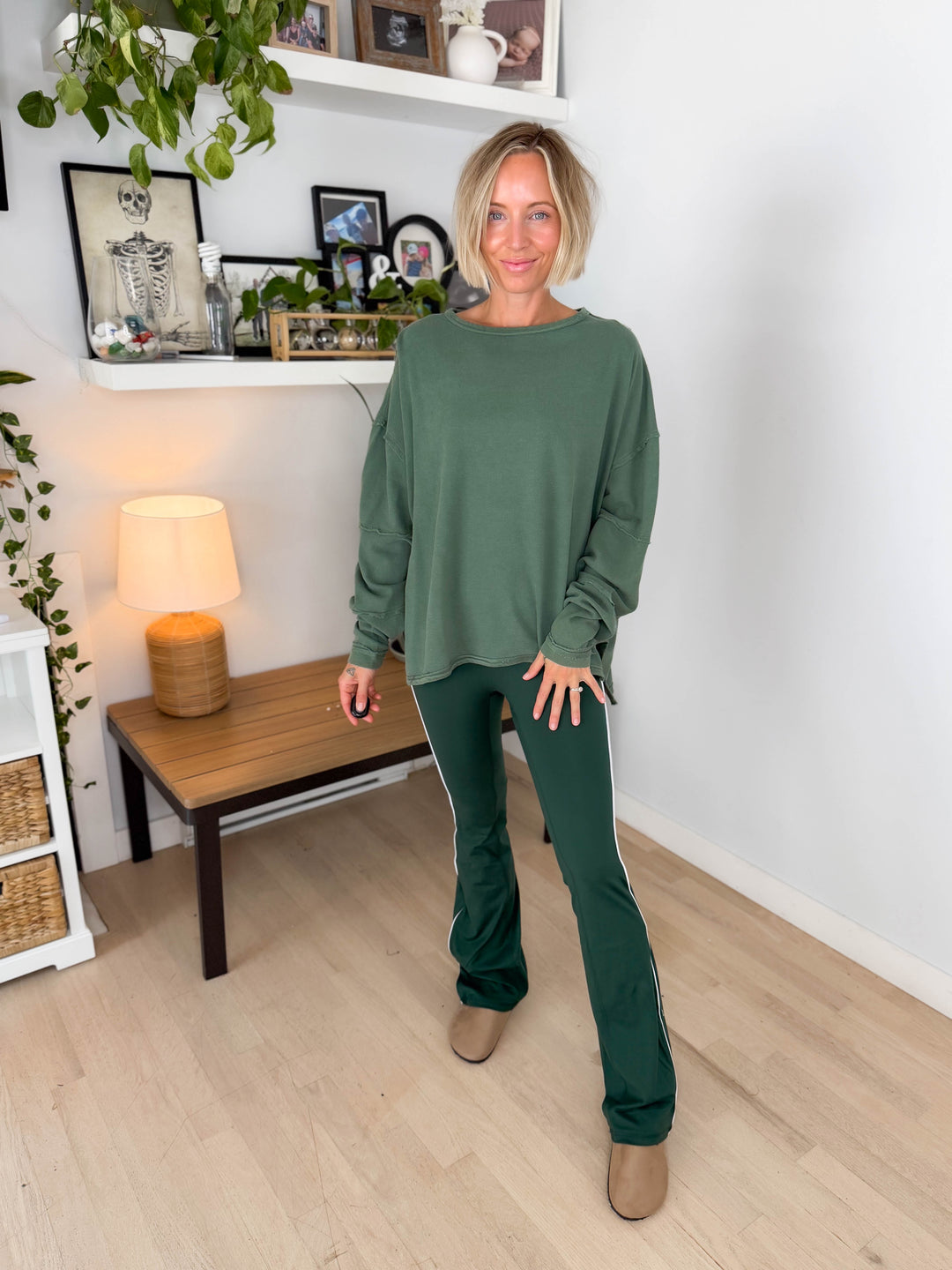 Mono B Jacey Classic Cotton Pullover- SYCAMORE