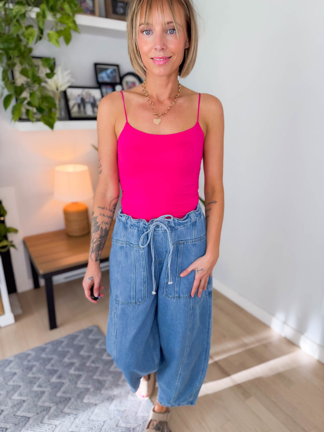 Not Your Basic Crop Camisole- HOT PINK