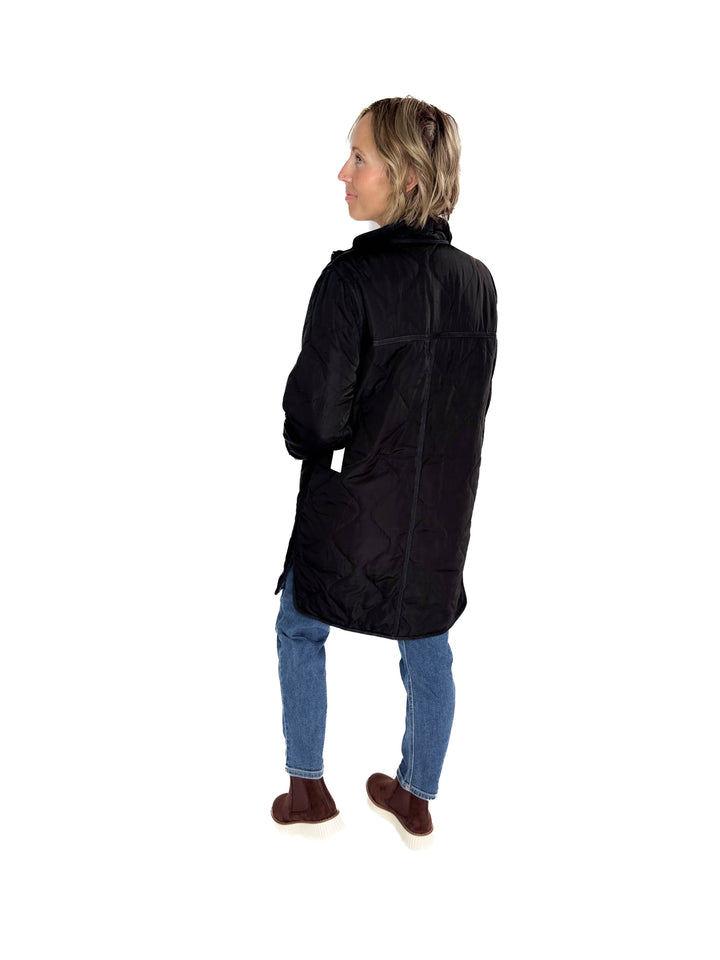 THREAD & SUPPLY Nixie Quilted Reversible Jacket- BLACK/PLAID