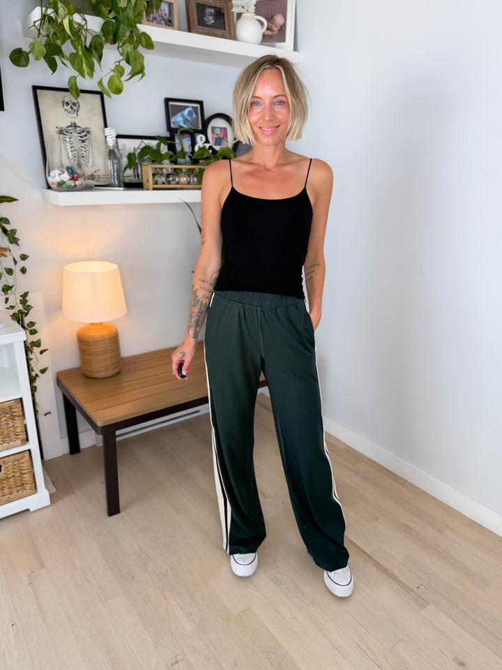 Cadence Butter Side Stripe Pant- REGENCY GREEN
