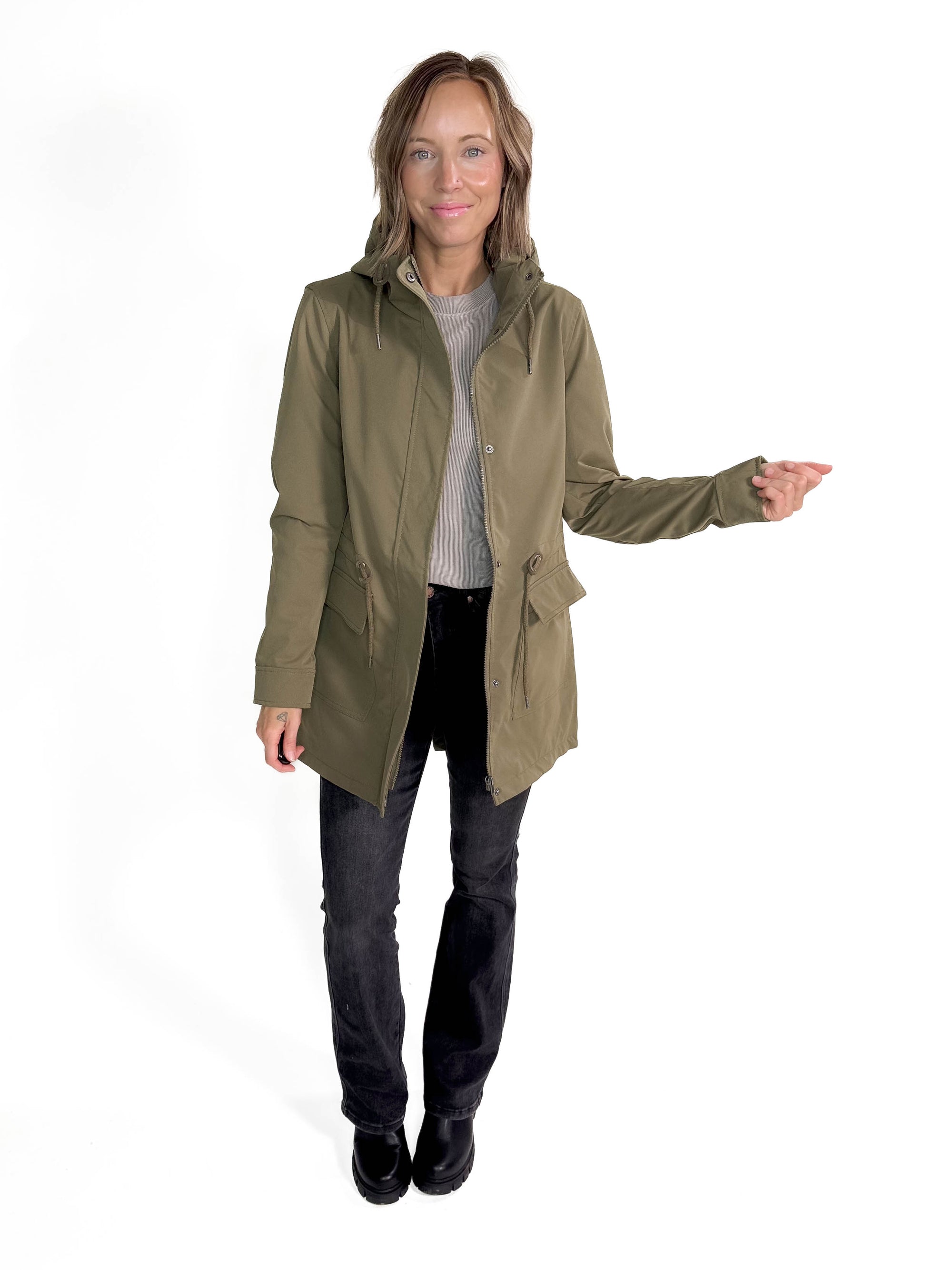 ONLY Louise  Water Resistant Parka- STONE OLIVE