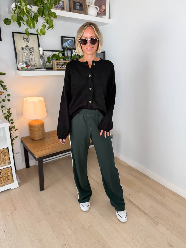 Cadence Butter Side Stripe Pant- REGENCY GREEN
