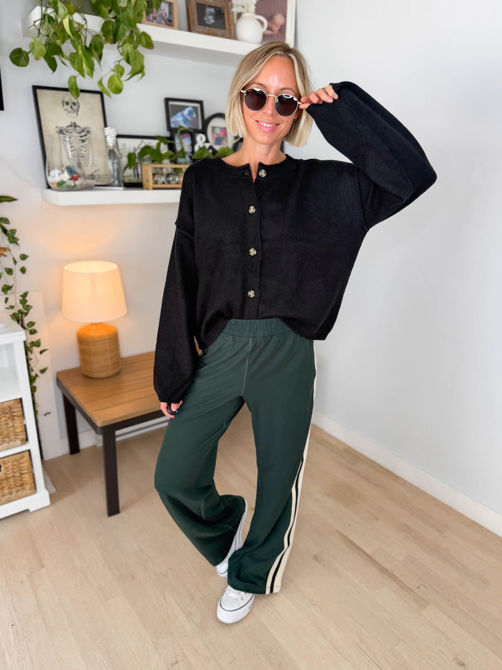 Cadence Butter Side Stripe Pant- REGENCY GREEN