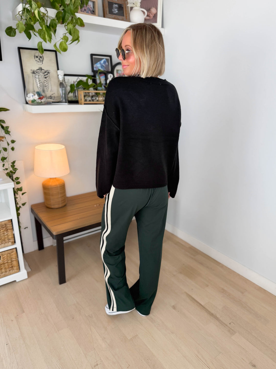 Cadence Butter Side Stripe Pant- REGENCY GREEN