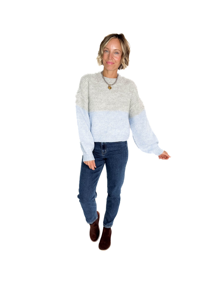 NOISY MAY Ophelia High Neck Sweater- CASHMERE BLUE