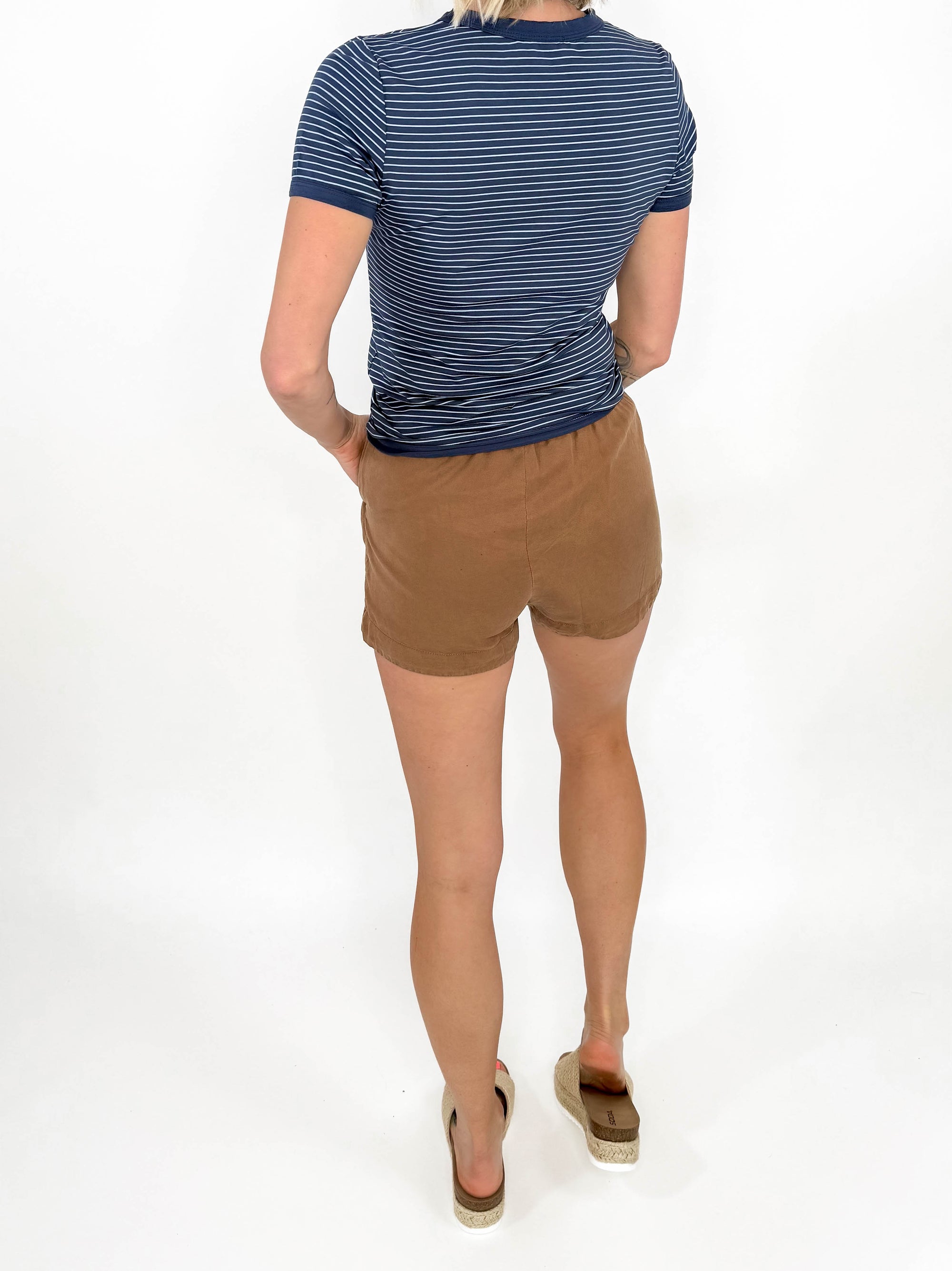 Anniston Tencel Shorts- WASHED BROWN
