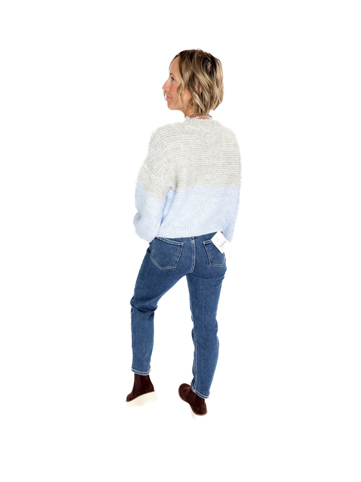 NOISY MAY Ophelia High Neck Sweater- CASHMERE BLUE