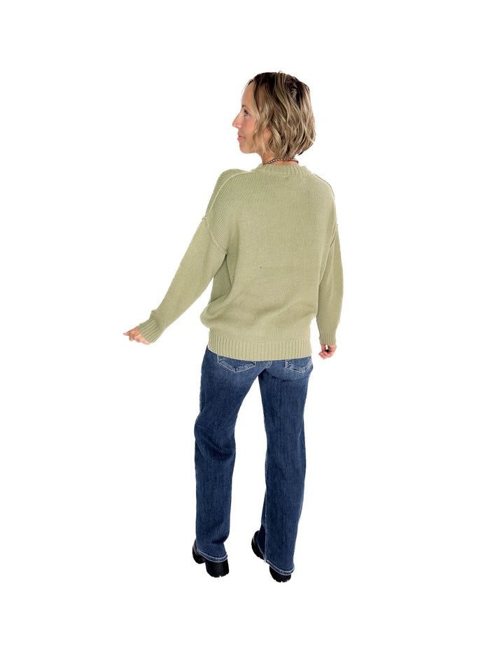 Elizabeth Drop Shoulder Sweater- FERN