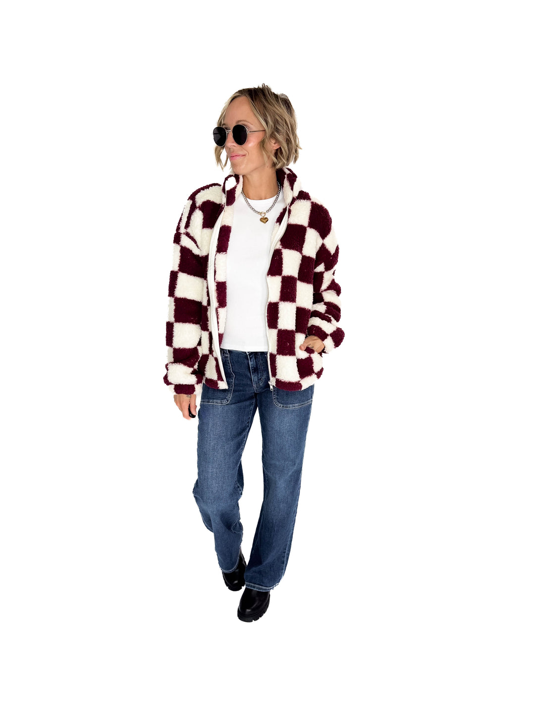 NOISY MAY Luca Soft Fleece- WINDSOR WINE
