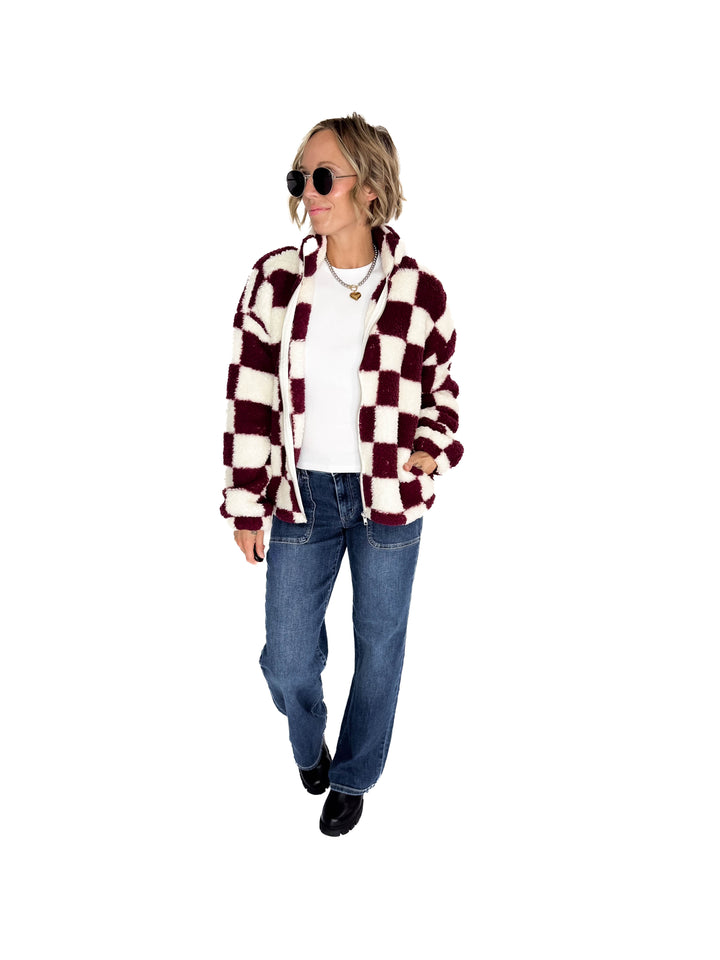 NOISY MAY Luca Soft Fleece- WINDSOR WINE