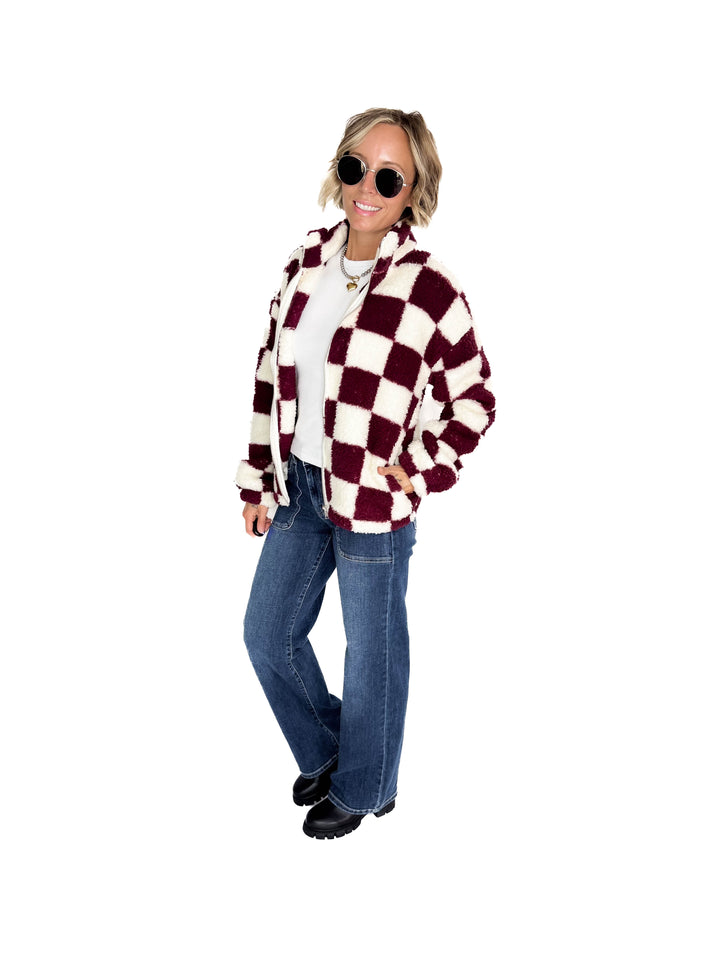 NOISY MAY Luca Soft Fleece- WINDSOR WINE