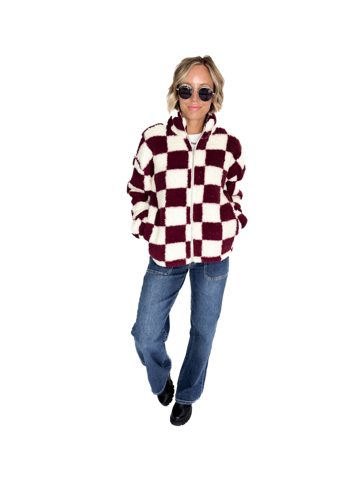 NOISY MAY Luca Soft Fleece- WINDSOR WINE