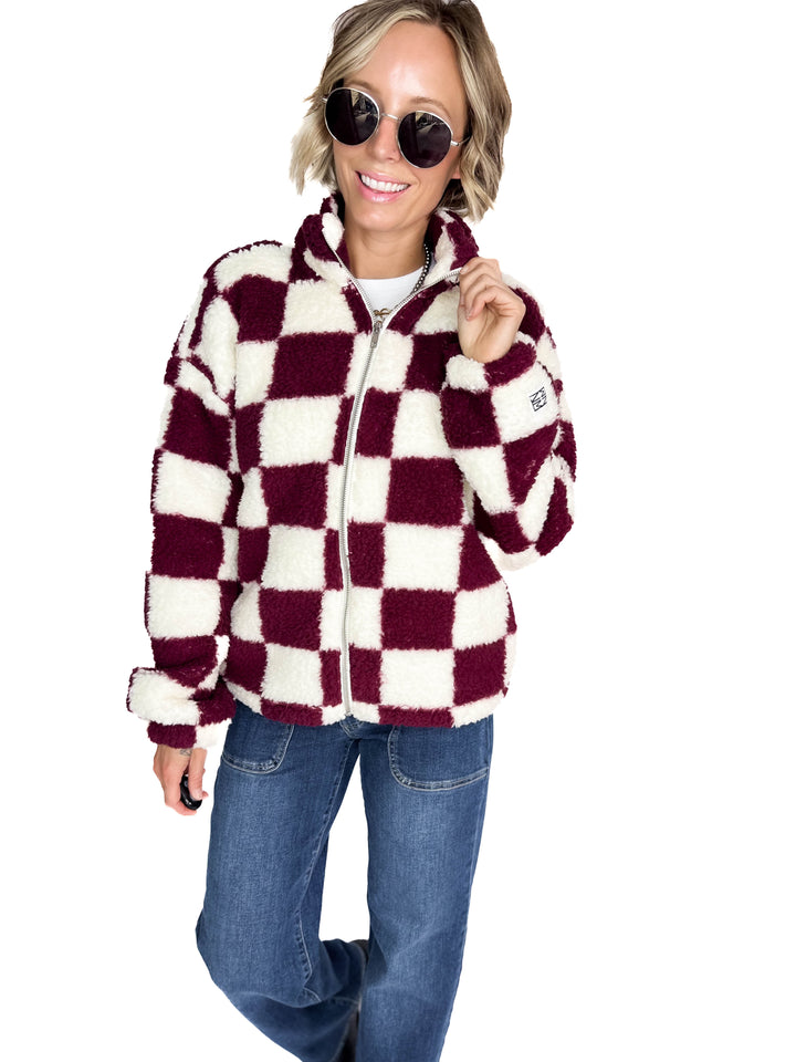 NOISY MAY Luca Soft Fleece- WINDSOR WINE