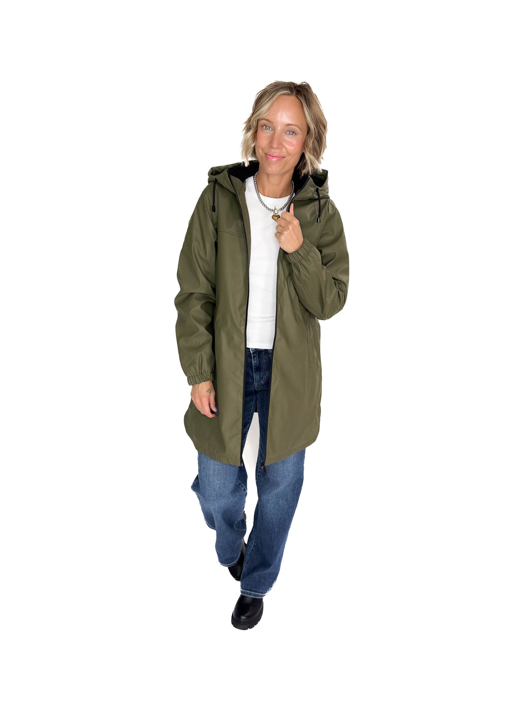 VERO MODA Asta Teddy Hooded Rain Coat- GRAPE LEAF