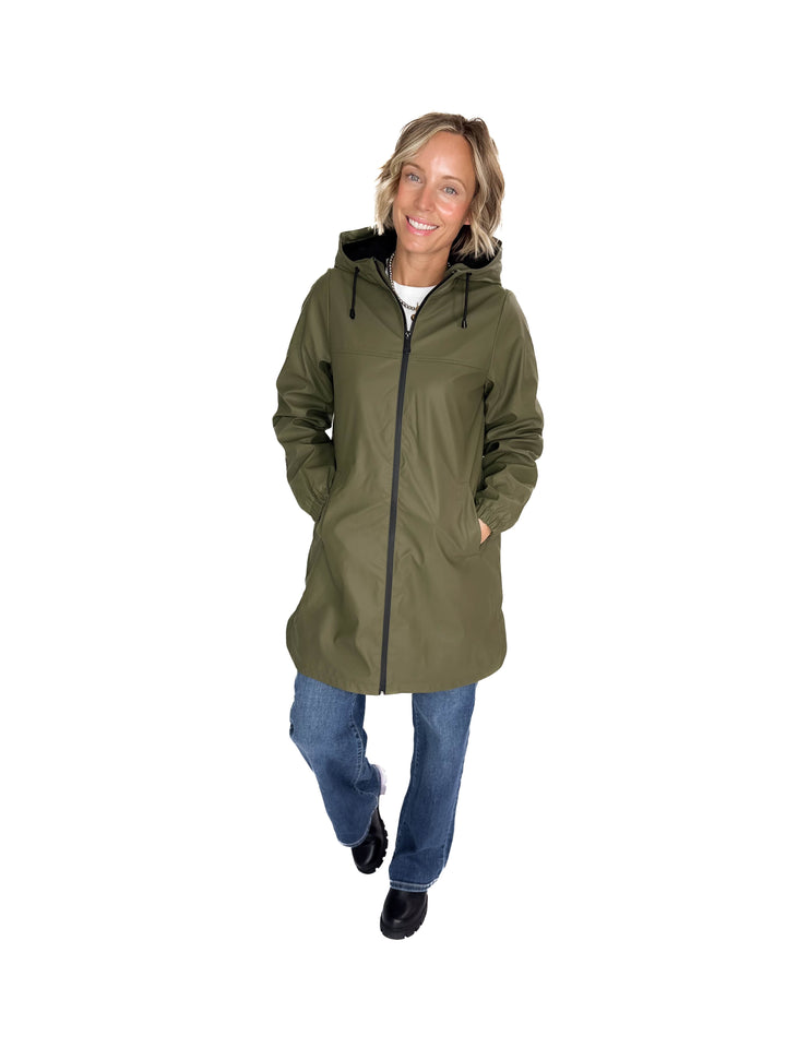 VERO MODA Asta Teddy Hooded Rain Coat- GRAPE LEAF