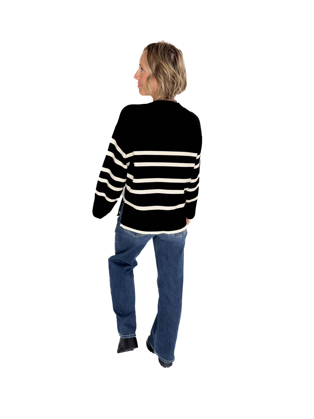 VERO MODA Saba O-Neck Sweater- BLACK STRIPE