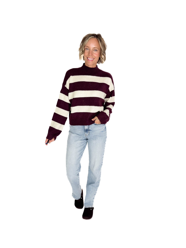 VERO MODA Inez High-neck Sweater- WINE TASTING