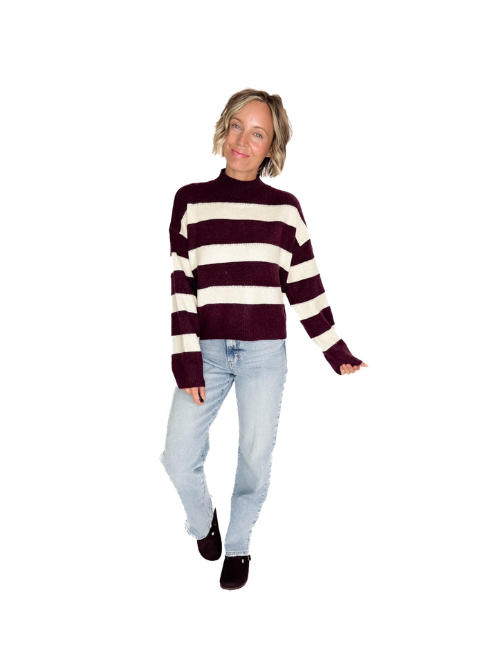 VERO MODA Inez High-neck Sweater- WINE TASTING