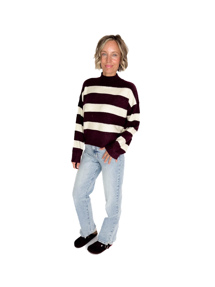 VERO MODA Inez High-neck Sweater- WINE TASTING