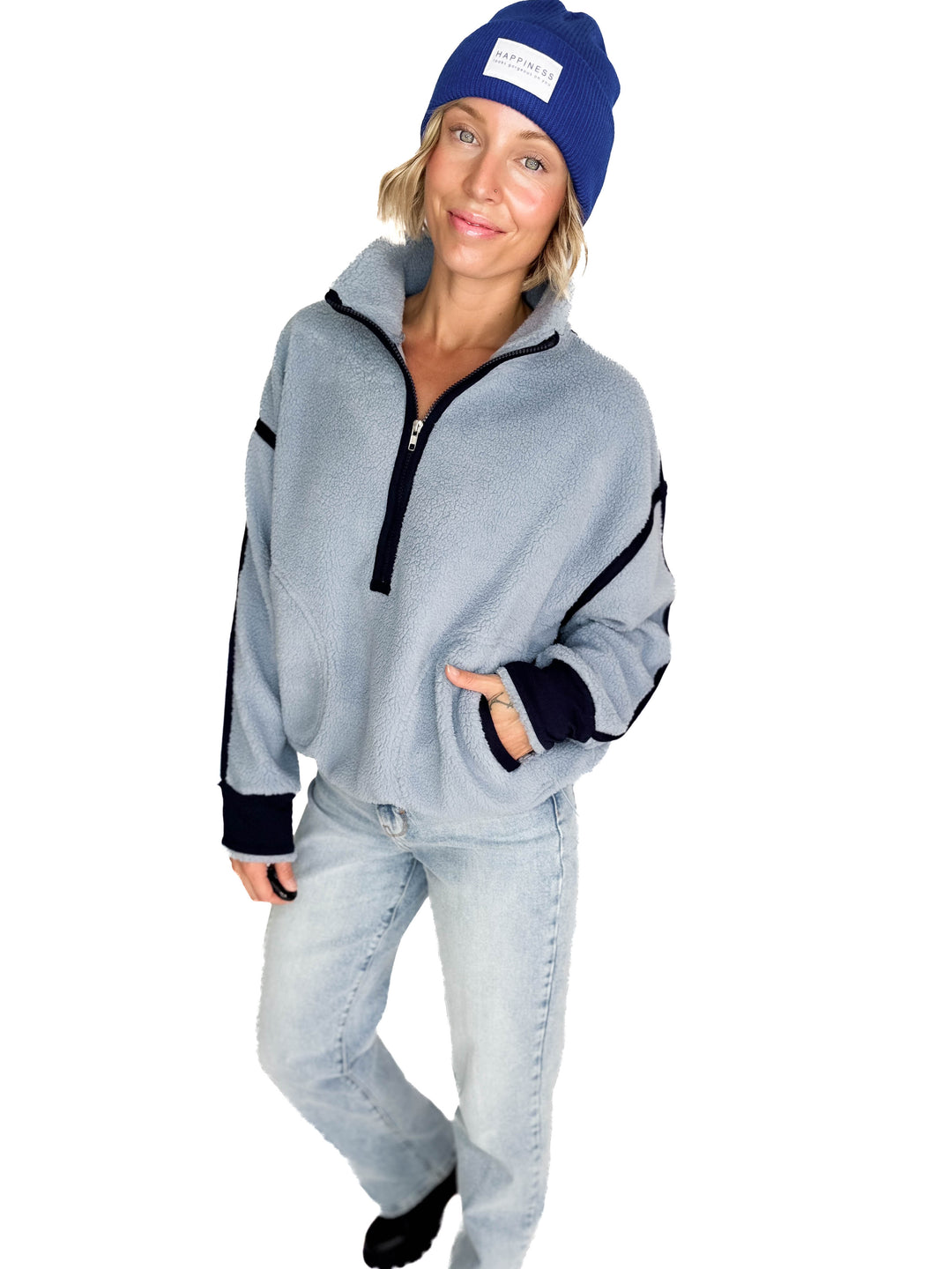 RD STYLE Moa 1/2 Zip Fleece- SKY