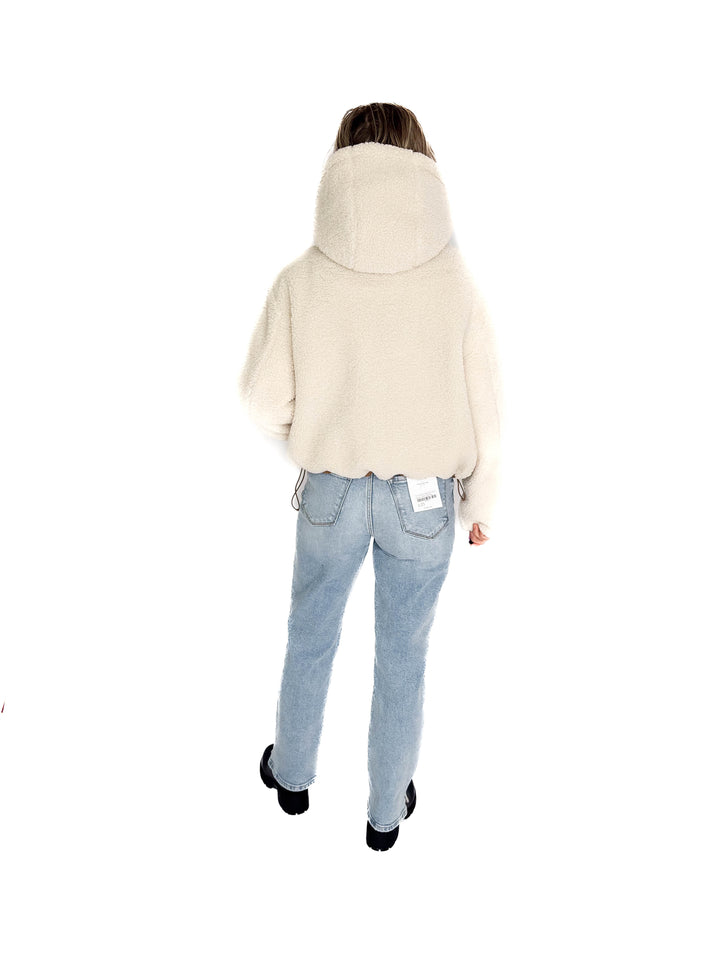 ONLY Marianna Reversible Sherpa Puffer Jacket- TOASTED COCONUT